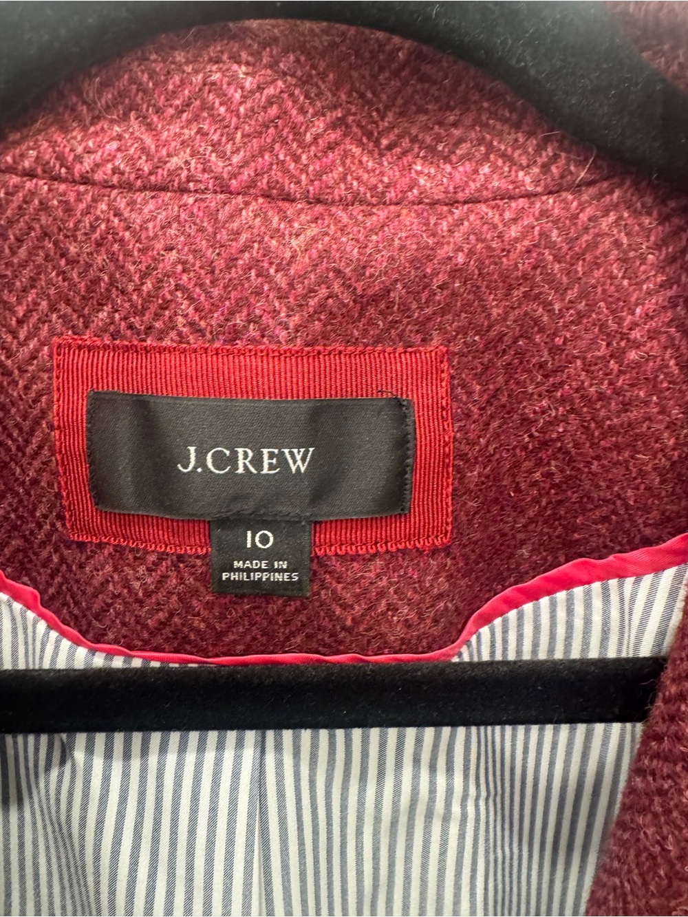 J. Crew Women's burgundy Herringbone Blazer - Picture 2 of 9